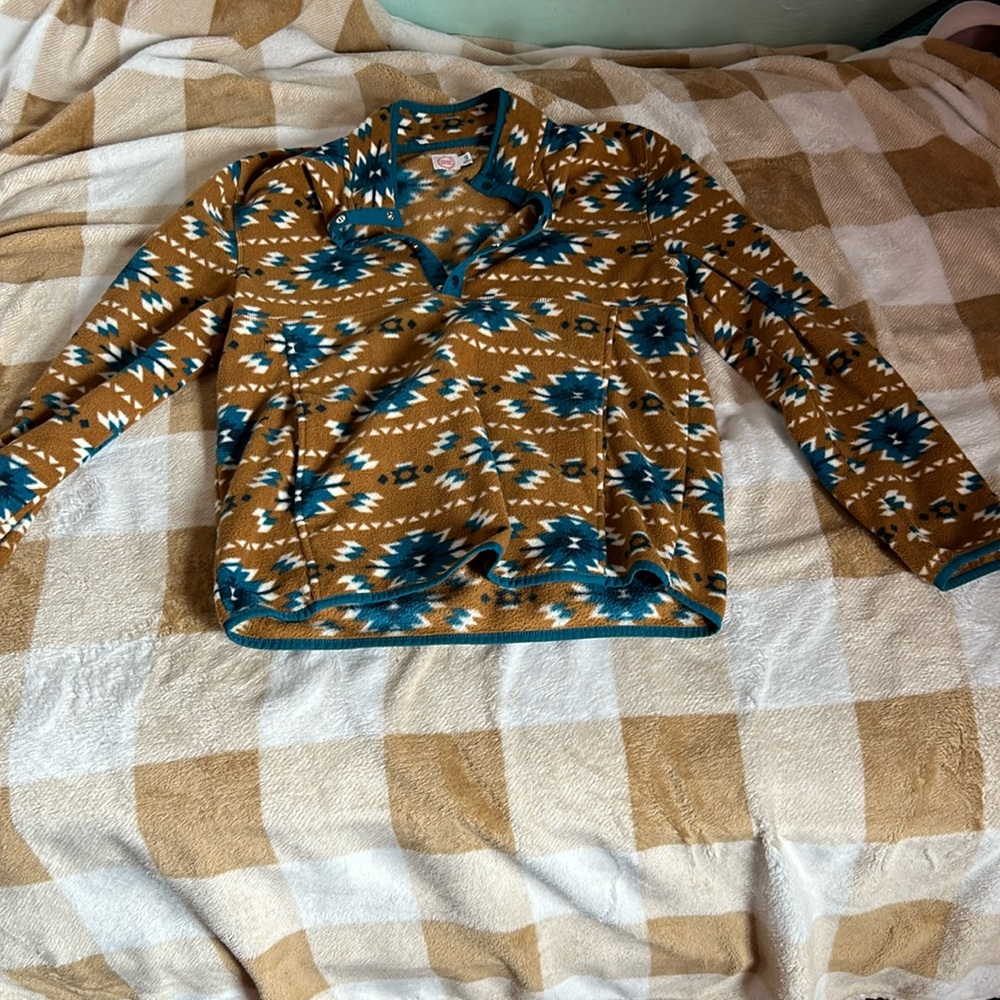 wonder nation brown aztec pullover